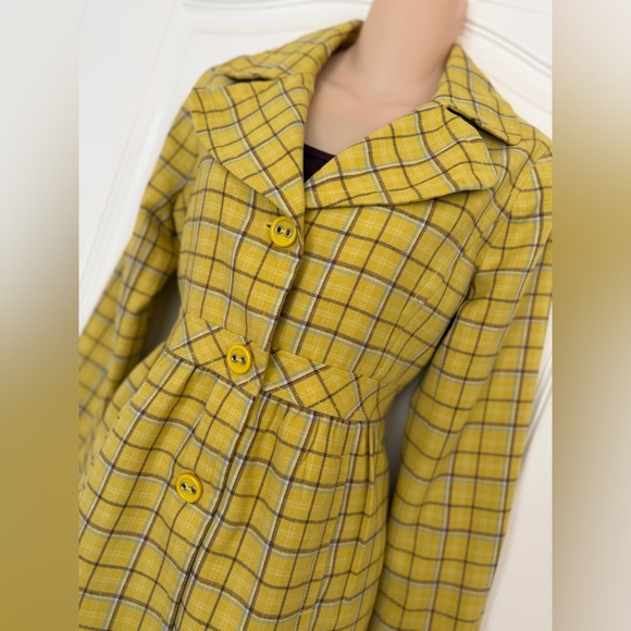 Susina Jackets & Blazers - Susina From Nordstrom Lightweight Yellow Plaid Flannel Button-Up Coat, Size M
